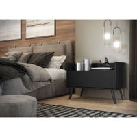Mesa de Noche funcional 1 cajón Lázaro color Negro TU MESITA
