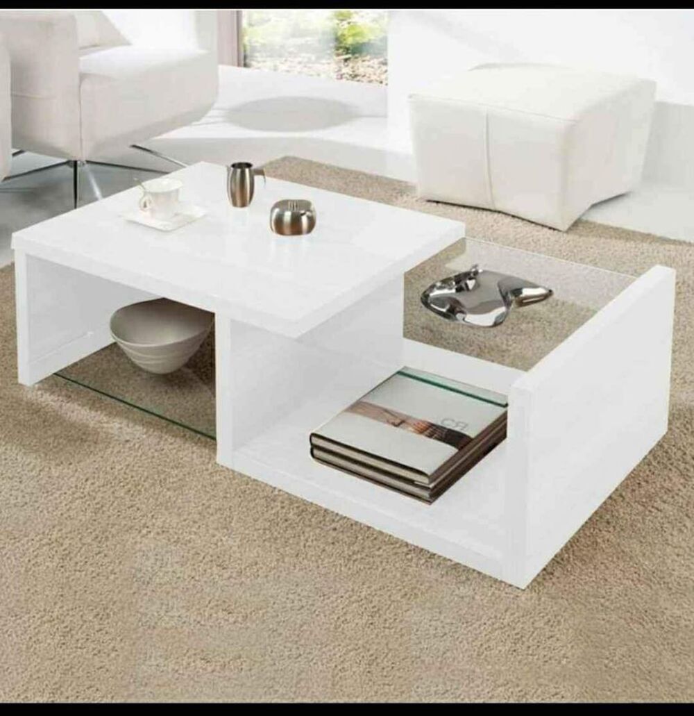 Mesa de Centro Moderno Melamine Blanco