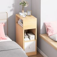 Mesa de Noche Moderna Maia Duna/Blanco 1 Cajón