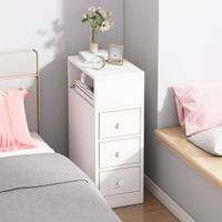 Mesa de Noche Moderna Maia Blanco 3 Cajones