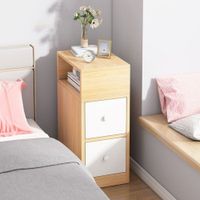 Mesa de Noche Moderna Maia Duna/Blanco 2 Cajones
