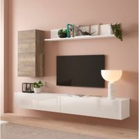Juego de Muebles para TV flotantes Trenner color Blanco/Marrón TU MESITA
