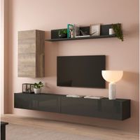 Juego de Muebles para TV flotantes Trenner color Negro/Marrón TU MESITA