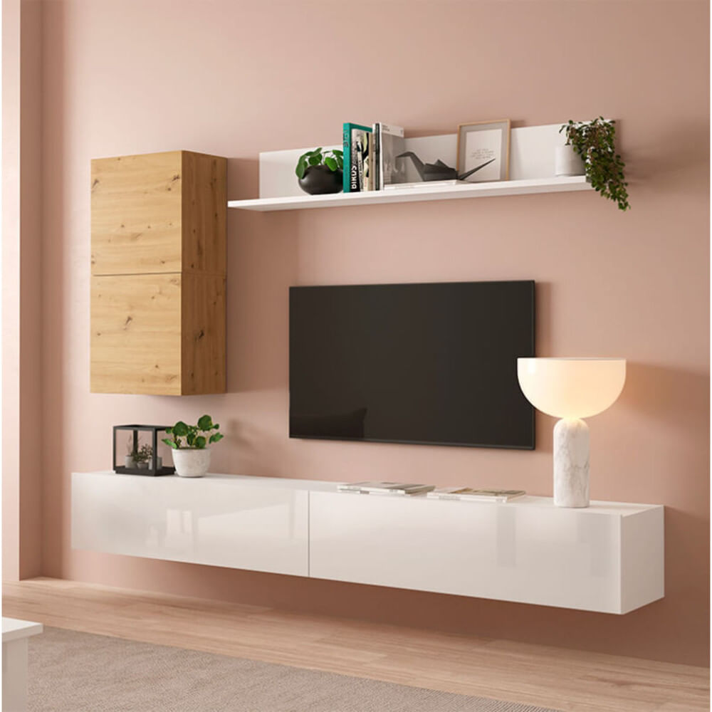 Juego de Muebles para TV flotantes Trenner color Blanco/Duna TU MESITA