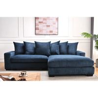 Mueble Seccional Poatan en tela Corduroy TU MESITA color Azul