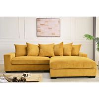 Mueble Seccional Poatan en tela Corduroy TU MESITA color Amarillo