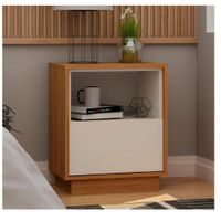 Mesa de Noche Multiusos TU MESITA Falcon Melamina 18mm 1 cajón Color Haya/Blanco