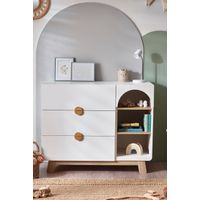 Cómoda Infantil Mimis color Blanco/Duna TU MESITA 3 cajones