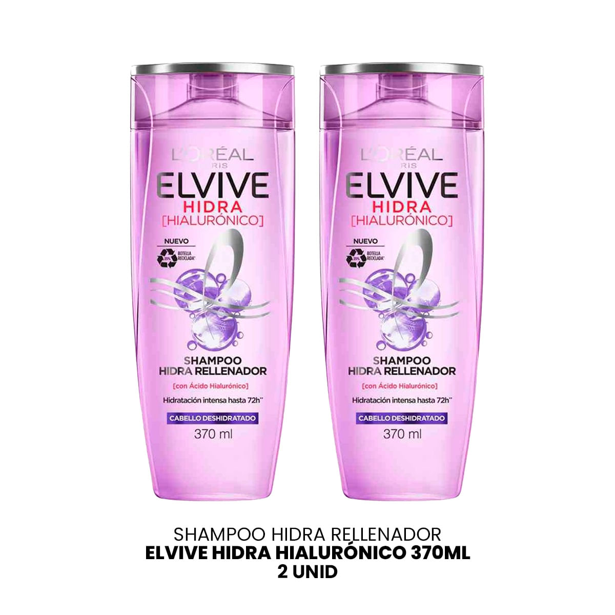 Shampoo Hidra Rellenadorelvive Hidra Hialurónico 370ml 2 Unid