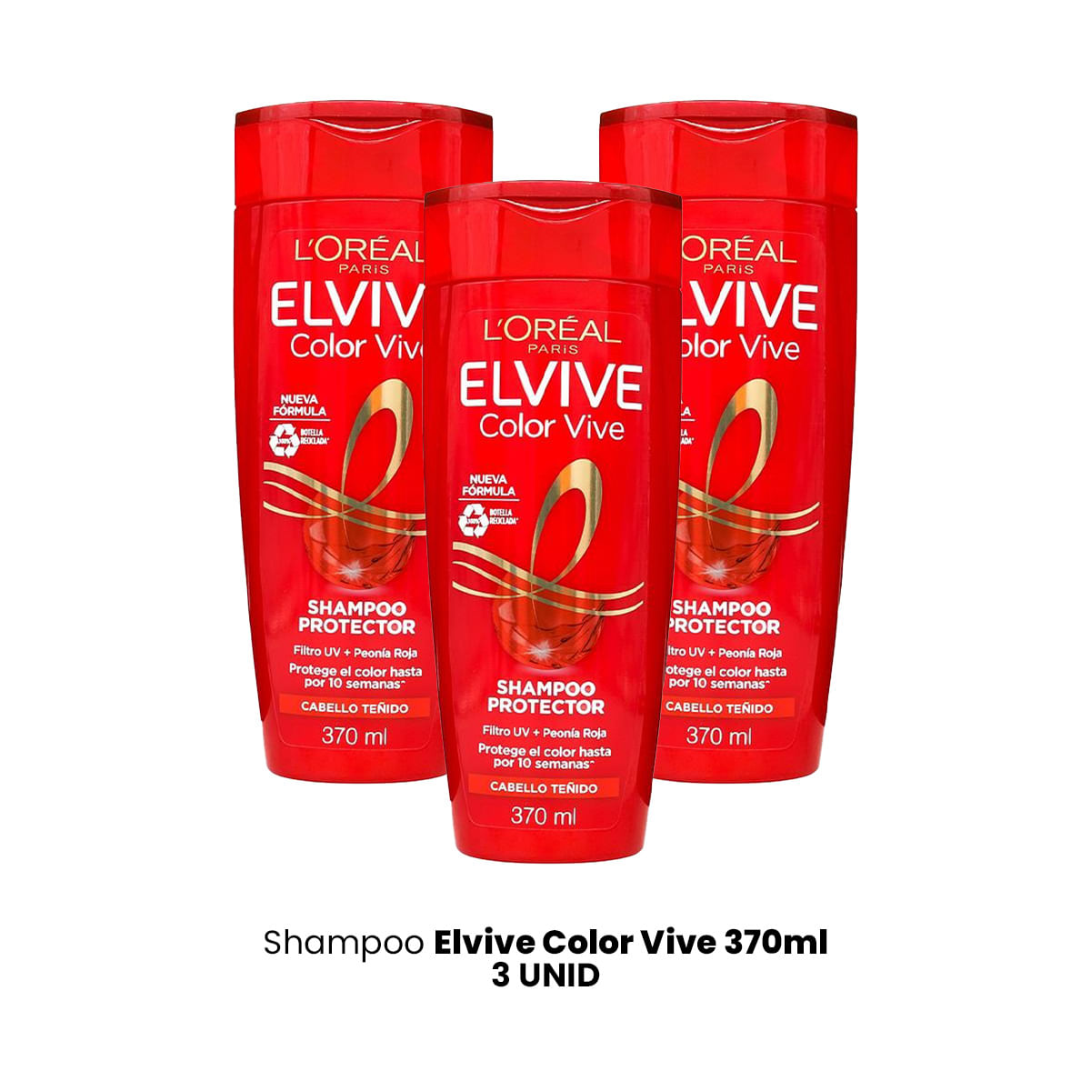 Shampoo Elvive Color Vive 370ml 3 Unid