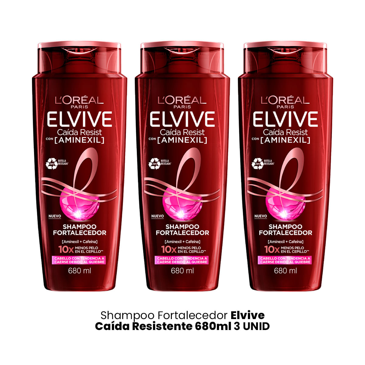 Shampoo Fortalecedorelvive Caída Resistente 680ml 3 Unid