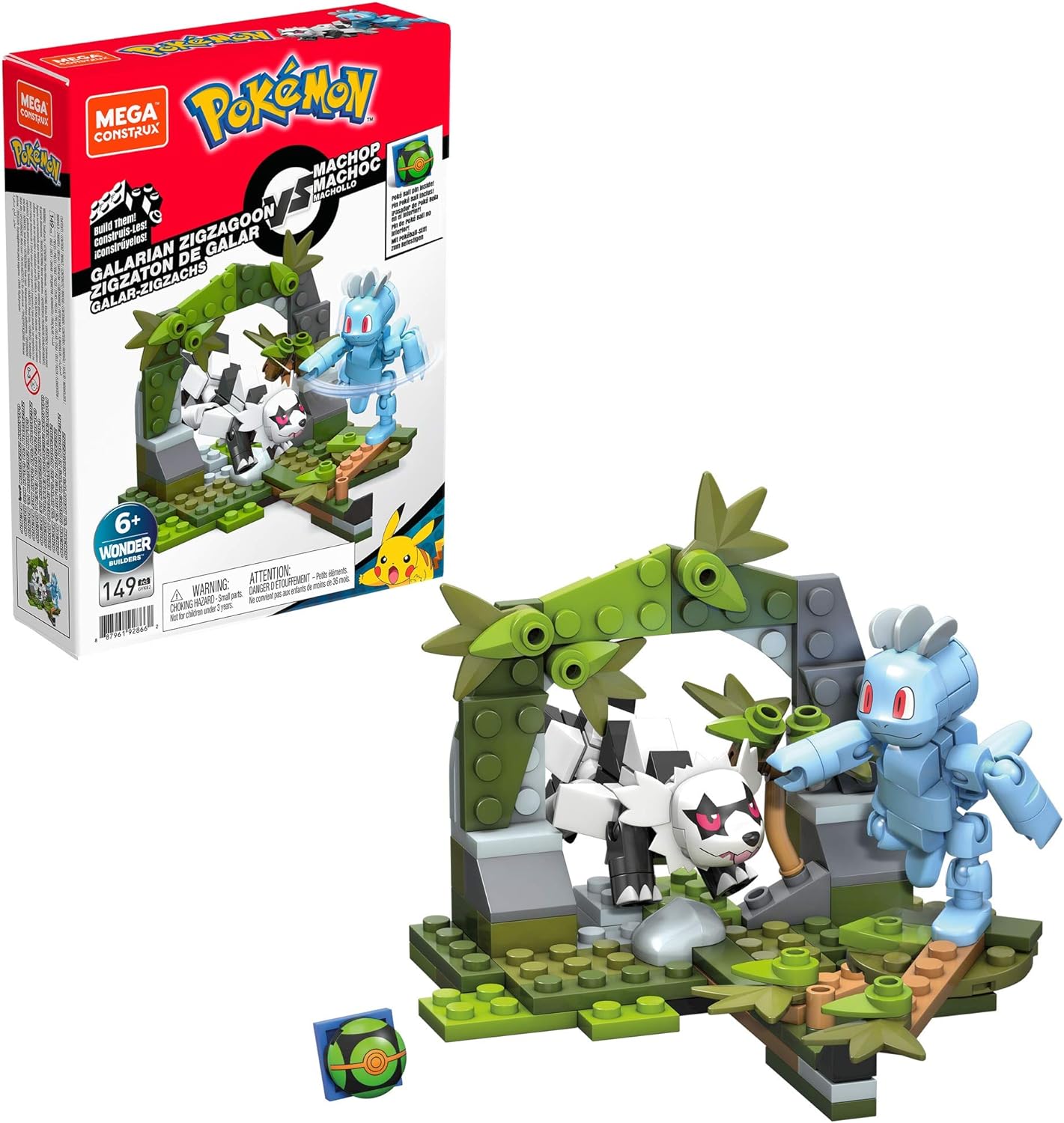 Mega Construx Pokemon Machop vs Galarian Zigzagoon