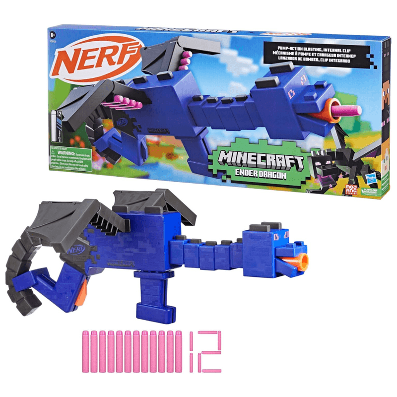 Nerf Lanzador De Dardos MineCraft Ender Dragón