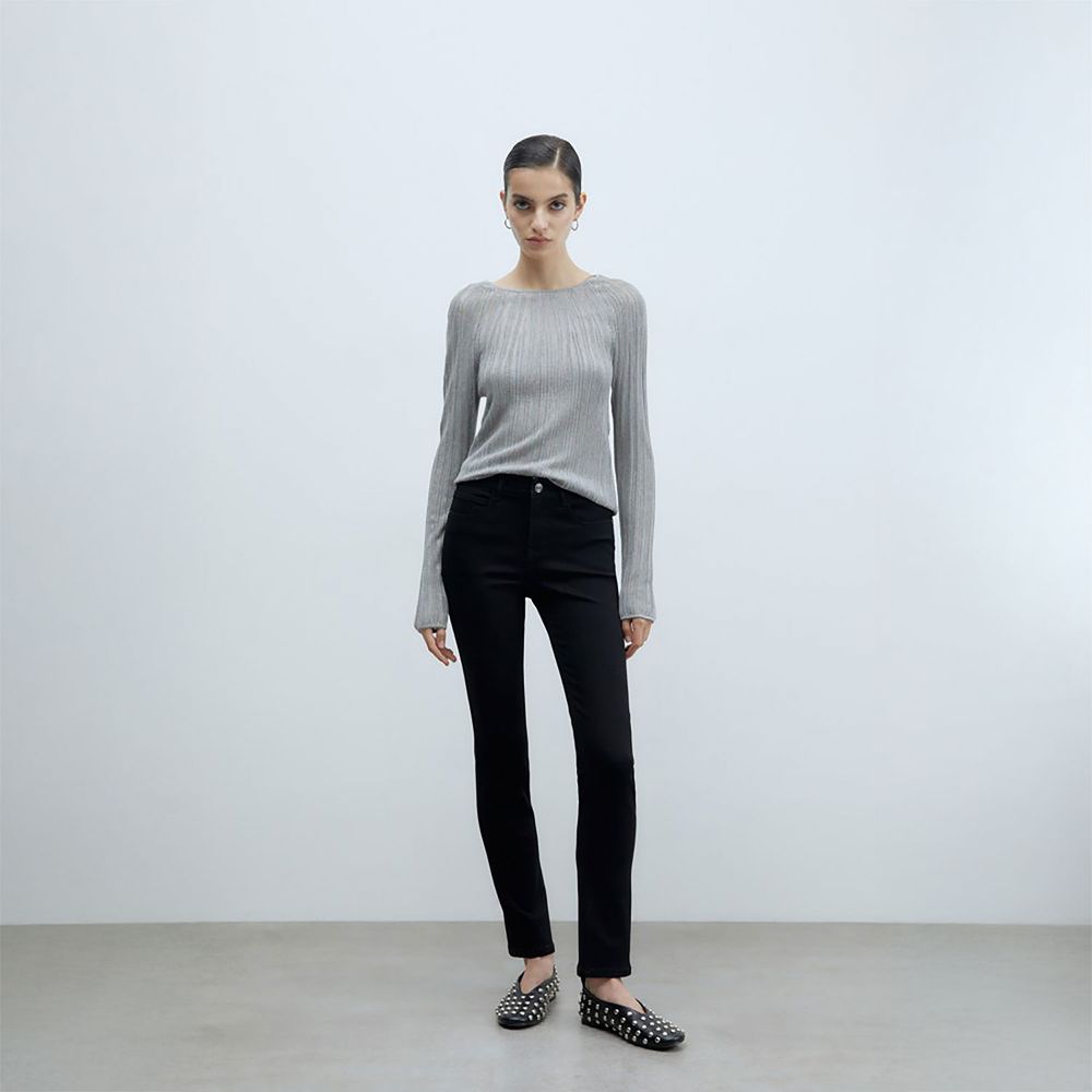 Jeans Skinny Sfera Mujer Cuadro Ventana Negro