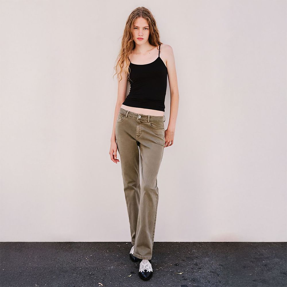 Jeans Culotte Sfera Mujer Regular Kaki