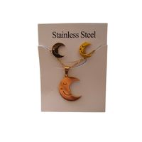 Set collar y aretes luna feliz dorado