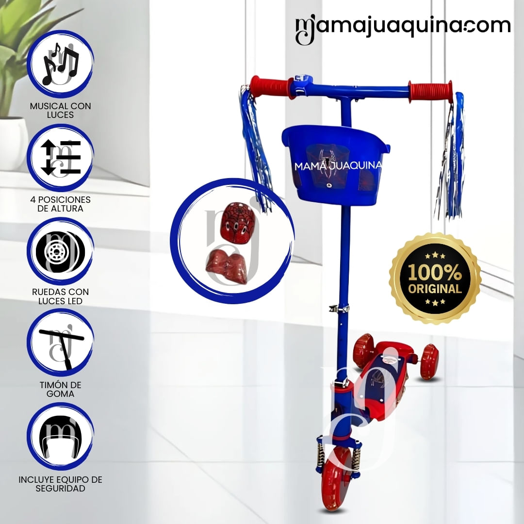 Scooter para Niños con Kit de Protección «FUNNY RIDE» Azul