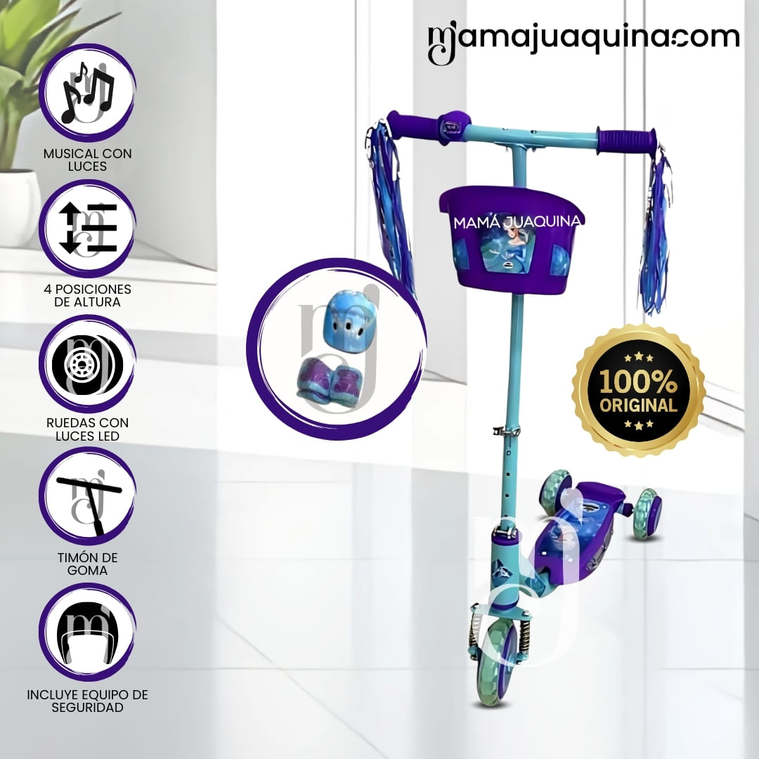 Scooter para Niños con Kit de Protección «FUNNY RIDE» Morado