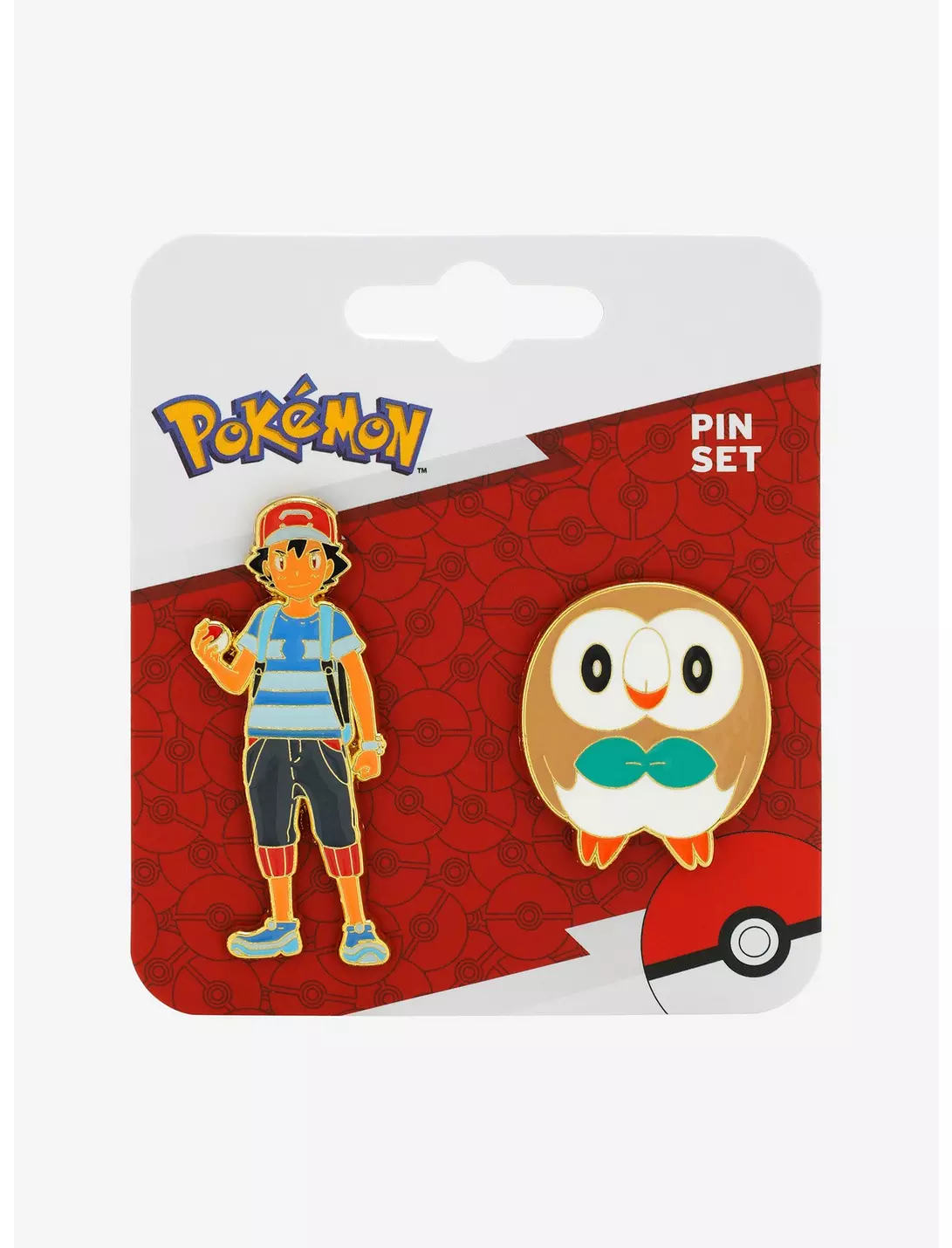 POKEMON ASH Y ROWLET PIN SET