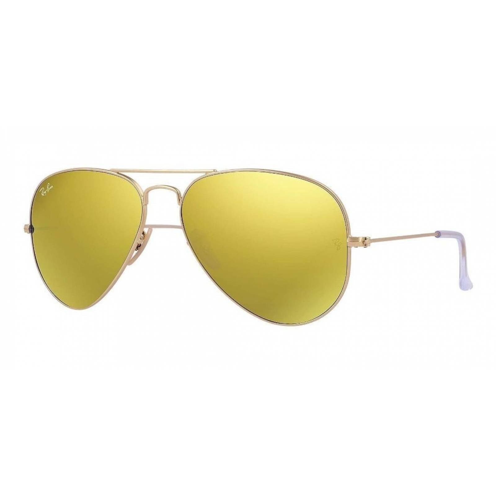 LENTES RAY BAN AVIATOR MONTURA PLATEADA LUNA DORADA RB3025 GENUINO NUEVO