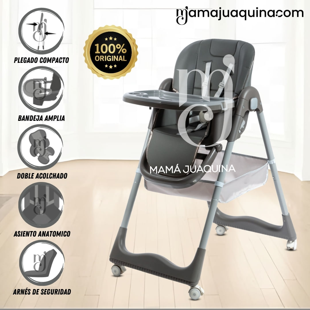 Silla de Comer Graduable «ALAI» Gris