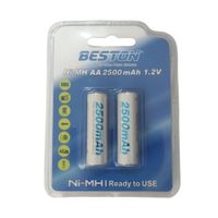 Blister 2 Baterias de Nimh recargable AA pilas 1.2V 2500mAh BESTON