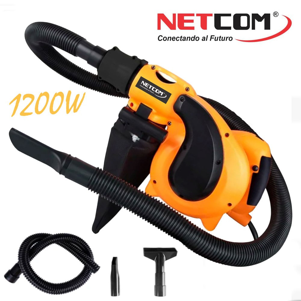 Soplador Aspirador de Aire 1200w NETCOM Pc Laptop Limpieza carro