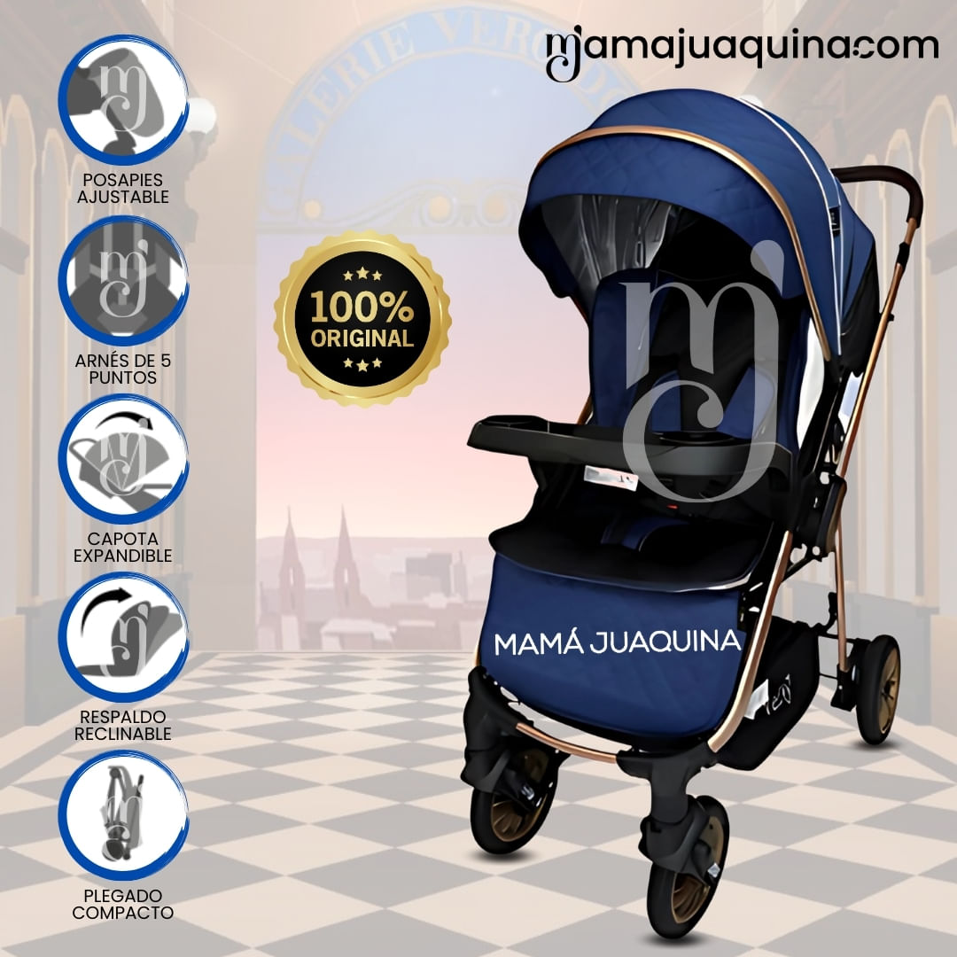 Coche Cuna de Lujo «HUMBERT» Azul