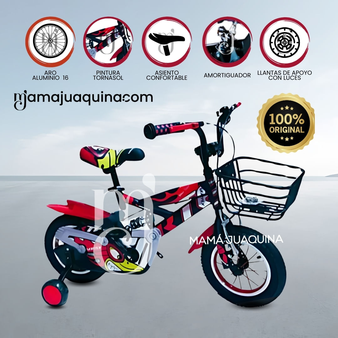 Bicicleta con Canasta Aro 16 «FLYING II» Rojo