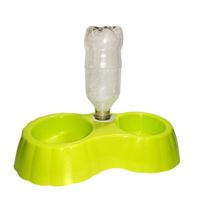 Plato y Bebedero para Perro o Gato de Plástico Verde