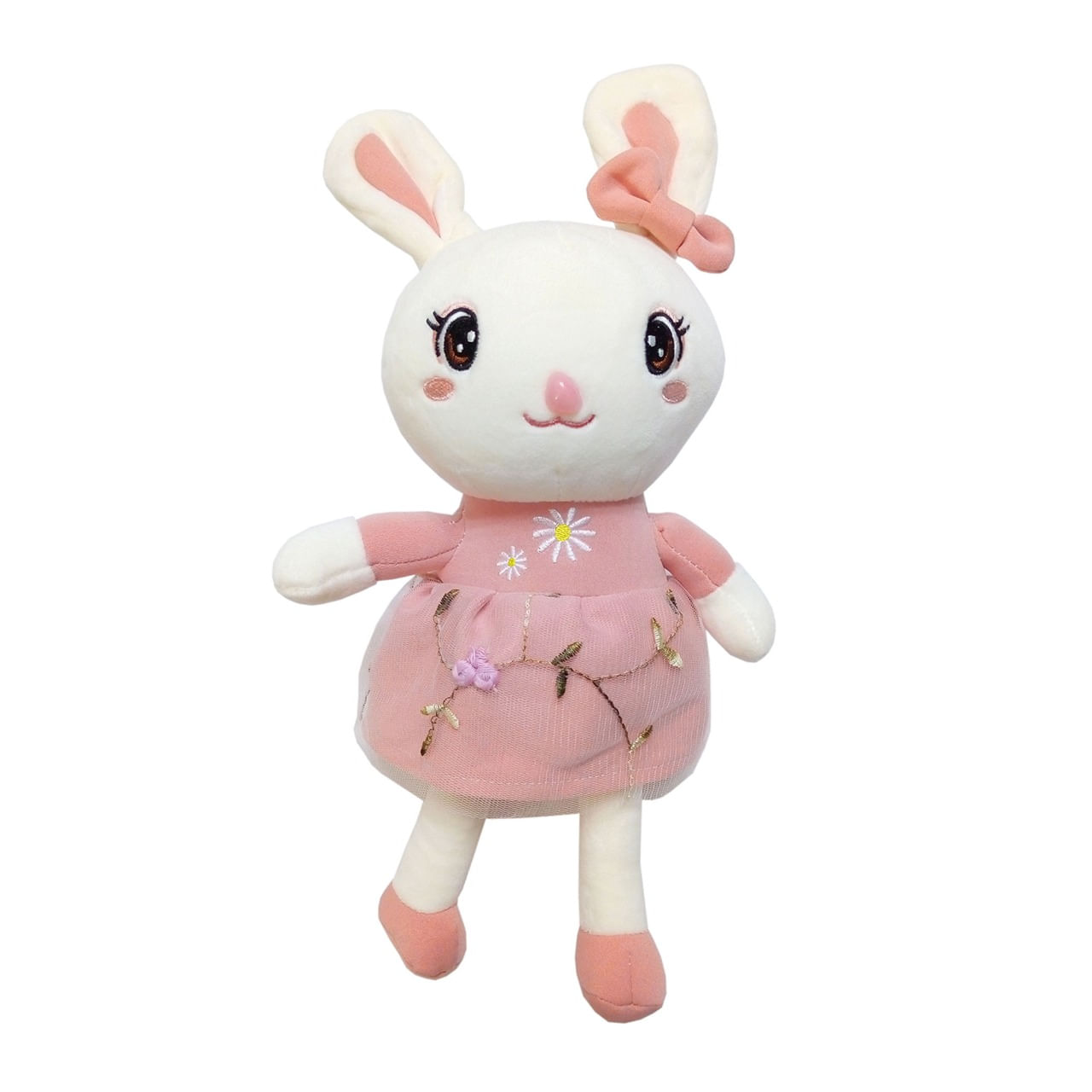 Coneja Rosada C/Vestido Peluche de Apego 38cm