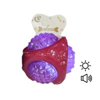 Pelota con Grip para Perro Con Luces 8cm Rojo