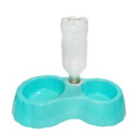 Plato y Bebedero para Perro o Gato de Plástico Celeste