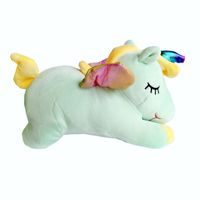 Peluche Unicornio Echado Verde Antialérgico 30cm