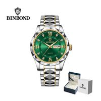 Reloj BINBOND Elegante para Hombre - Acero - Verde/Plata