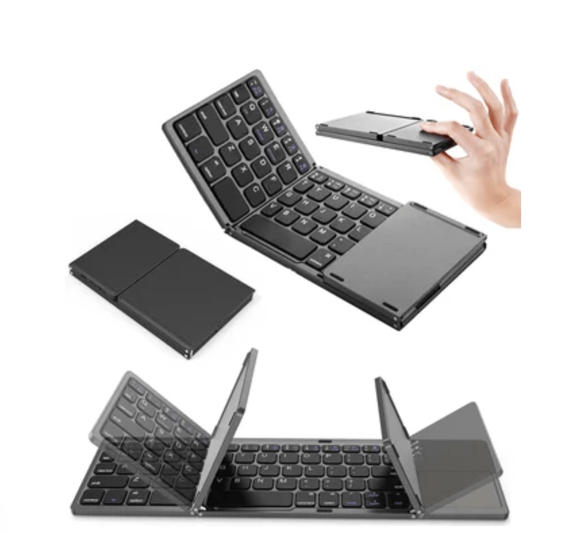 Mini Teclado Inalambrico Bluetooth plegable con touch pad delgado ios