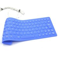Teclado Flexible Siliconado WB-86 impermeable contra polvo USB - AZUL