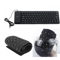 Teclado Flexible Siliconado WB-86 impermeable contra polvo USB - NEGRO