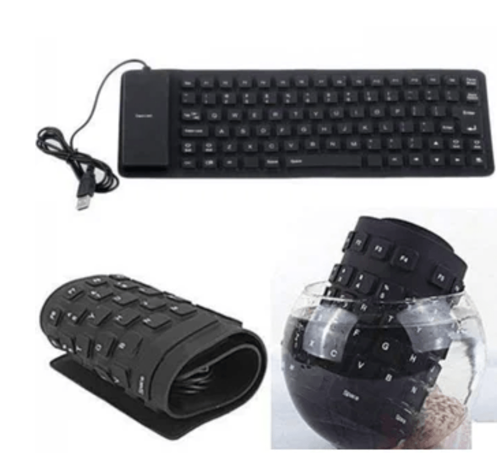 Teclado Flexible Siliconado WB-86 impermeable contra polvo USB - NEGRO