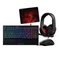 Redragon - Kit 4 e 1 S147 (Teclado + Mouse + Audífono + Mousepad)