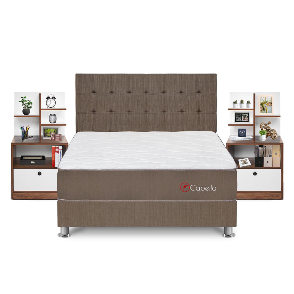 Dormitorio Capella Queen + Velador Repisa Colors