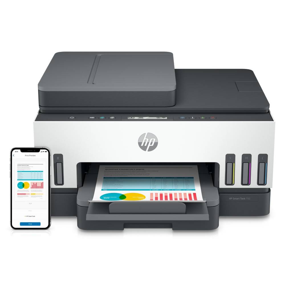IMPRESORA MULTIFUNCIONAL HP SMART TANK 750 WIFI/BT/LAN - MEGA IMPORT