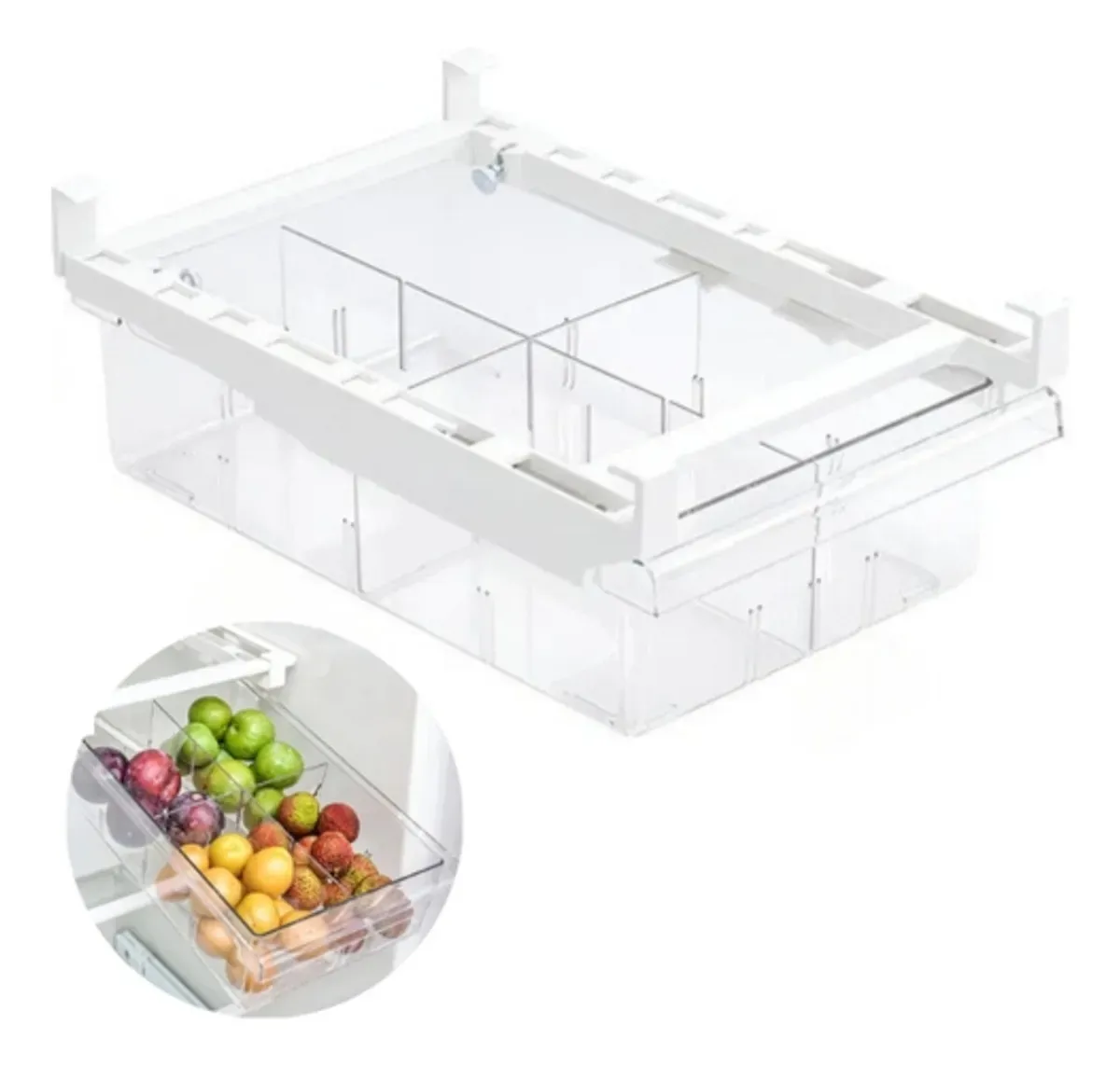 BANDEJA RETRACTIL DE REFRIGERADOR CON DIVISIONES
