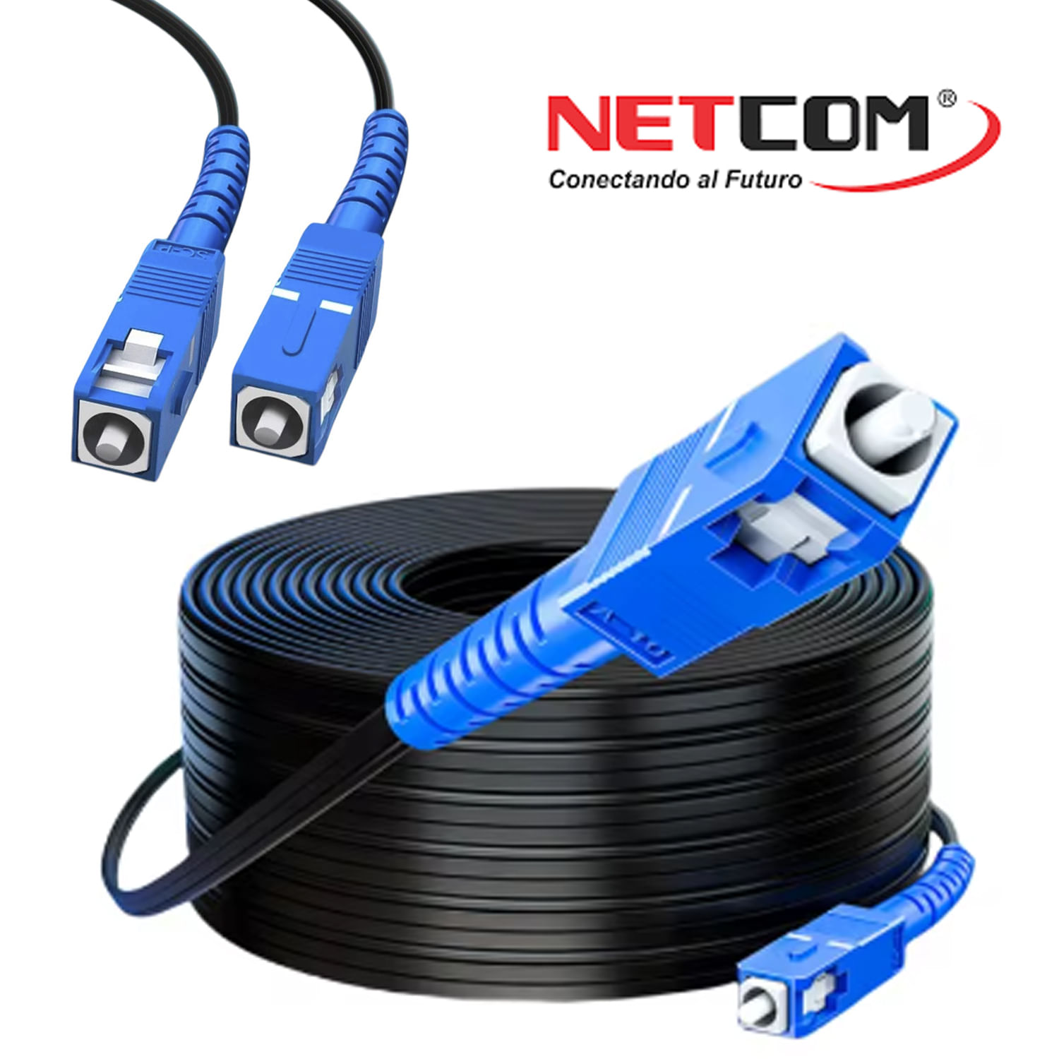 Cable patch cord de fibra optica SC-SC UPC 200 Metros NETCOM monomodo