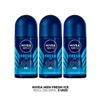 Nivea Men Fresh Iceroll On 50ml 3 Unid