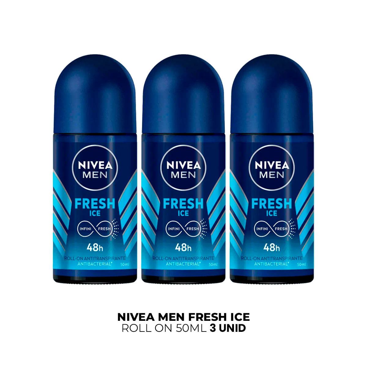 Nivea Men Fresh Iceroll On 50ml 3 Unid