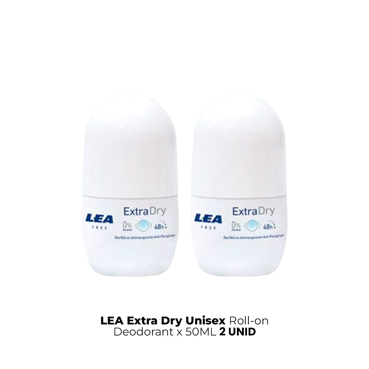 Lea Extra Dry Unisexroll On Deodorant x50ml 2 Unid