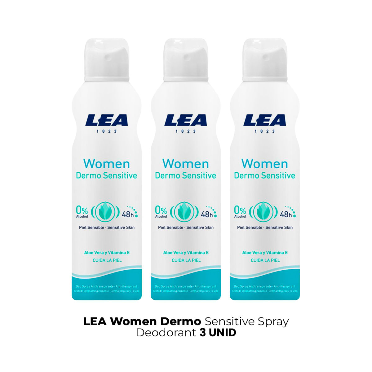 Lea Women Dermosensitive Spray Deodorant 3 Unid