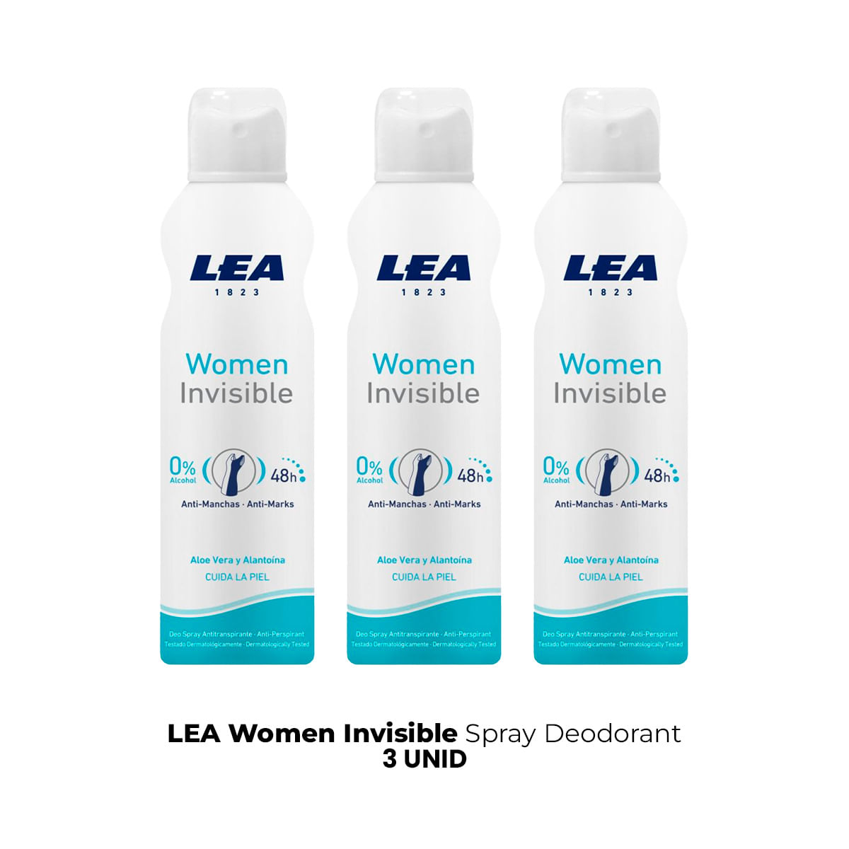 Lea Women Invisible Spray Deodorant 3 Unid