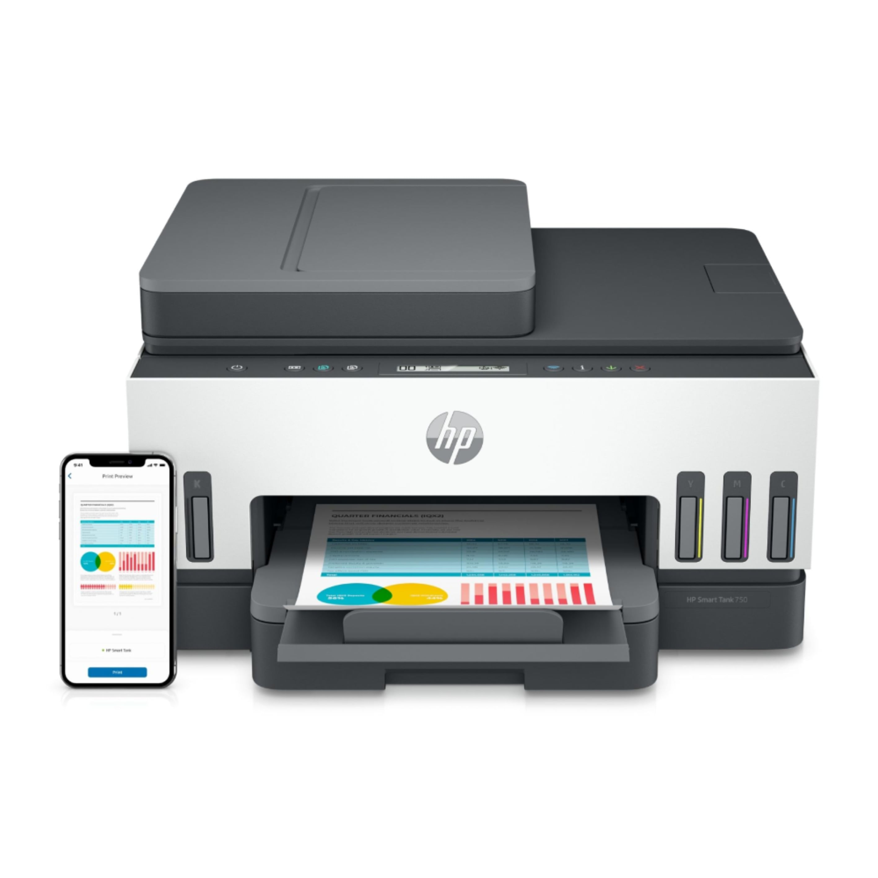 Impresora Multifuncional HP Smart Tank 750 con WiFi, Bluetooth y Doble Cara Automática